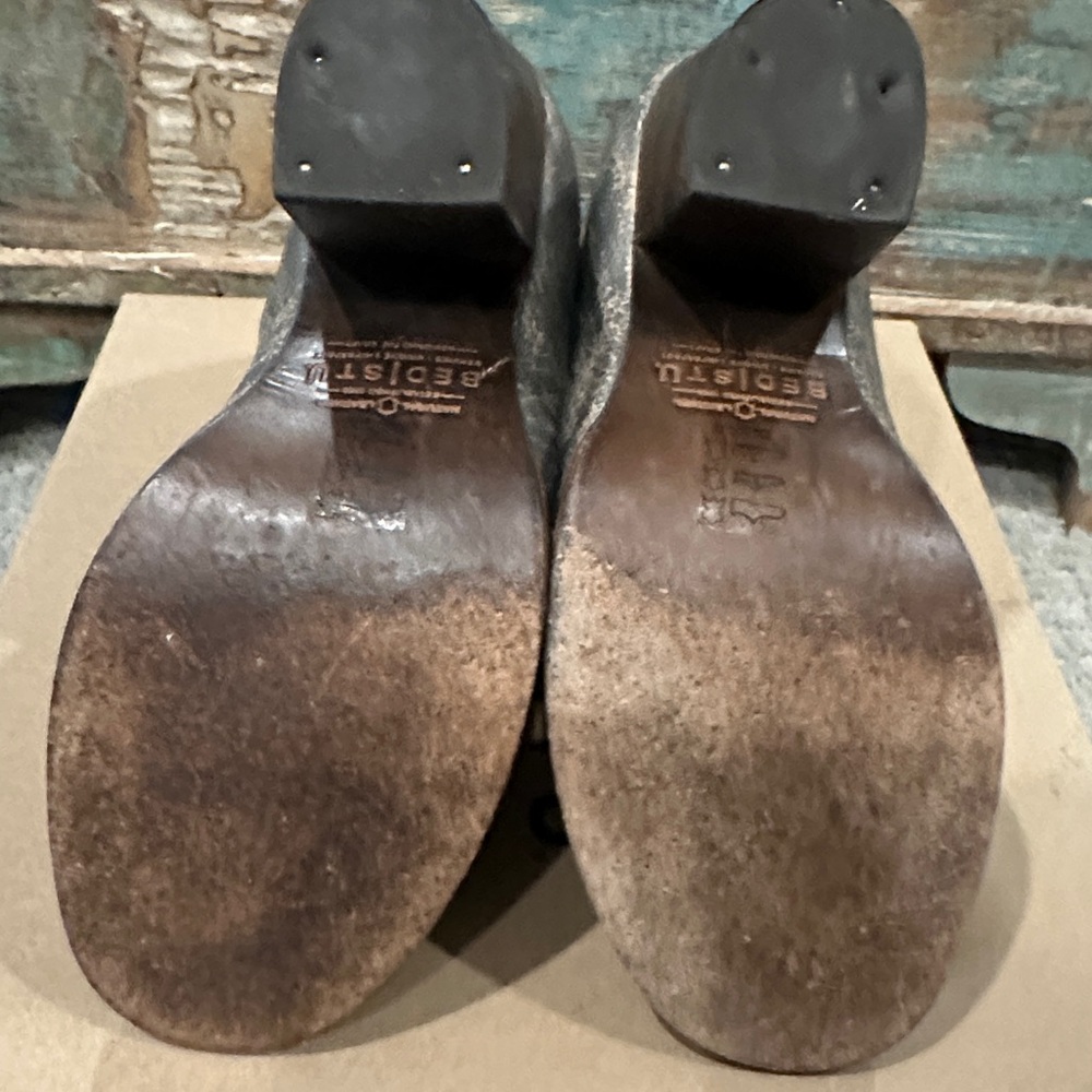 Bed Stu 6.5 size Distressed Gray Peep-Toe Ankle Boots - Picture 7 of 8